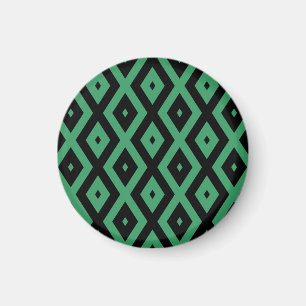 Aimant Motif en diamant vert et noir