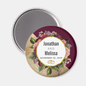 Aimant Motif en marbre d'or et Mariage de fleurs de Bourg (Recto/Verso)