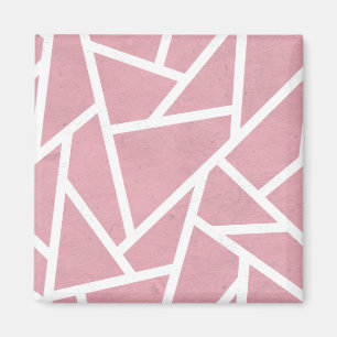 Aimant Motif en mosaïque corail et blanc