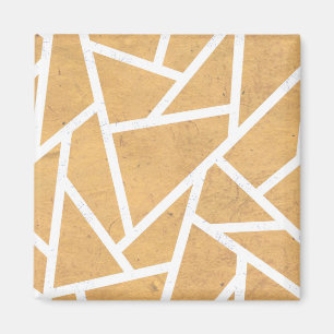 Aimant Motif en mosaïque jaune et blanc