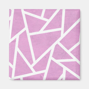 Aimant Motif en mosaïque rose et blanc