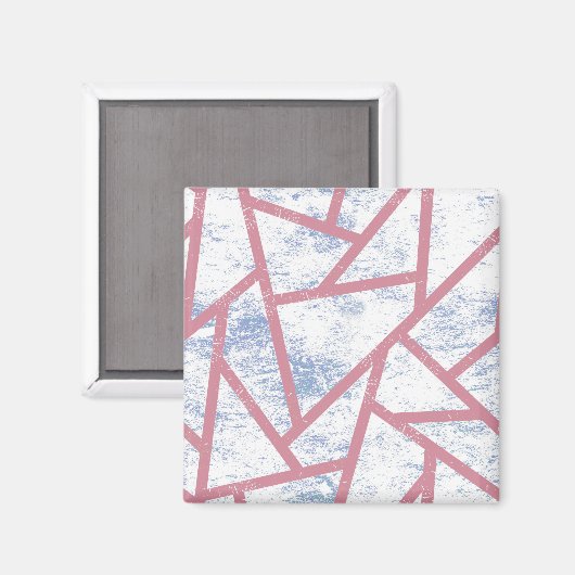 Aimant Motif en mosaïque rose et bleu (Recto/Verso)