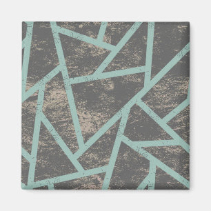 Aimant Motif en mosaïque vert pâle et gris