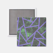 Aimant Motif en mosaïque violet et verte (Recto/Verso)