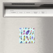Aimant Motif en plumes colorées (In Situ (Lave-vaisselle))