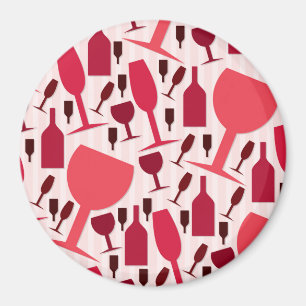 Aimant motif en verre de vin