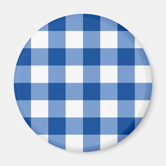 Aimant Motif en vichy bleu (Devant)