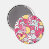 Aimant Motif enfant Kawaii avec des Doodles mignons (Recto/Verso)