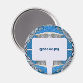 Aimant Motif et texte fractionné psychédélique (Recto/Verso)