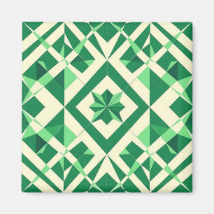 Aimant Motif étoile géométrique vert émeraude