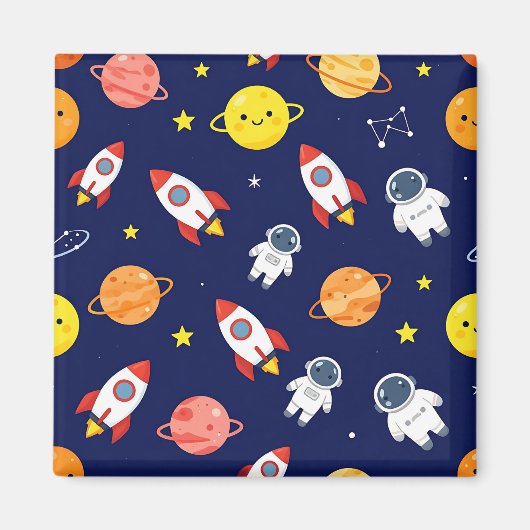 Aimant Motif Explorateur Spatial Mignon pour Enfants (Devant)