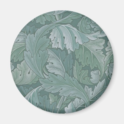 Aimant Motif feuille d'acanthe bleu sarcelle de William M (Devant)