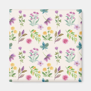 Aimant Motif floral carré floral de printemps