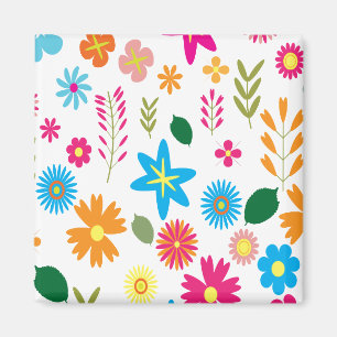 Aimant Motif floral coloré