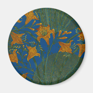 Aimant Motif floral de jour de lys vintage de Walter Cran
