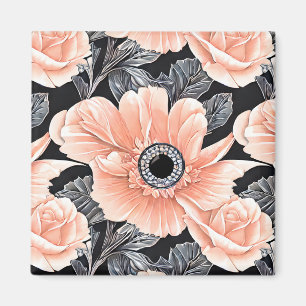 Aimant Motif floral de la pêche à la lumière botanique