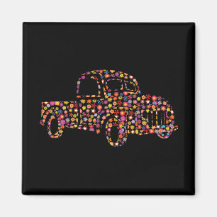 Aimant Motif floral de vieux pick-up