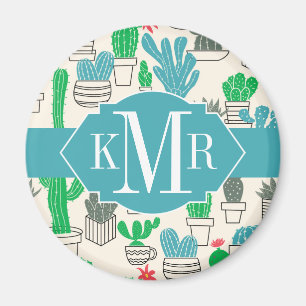 Aimant Motif floral naturel mignon de cactus