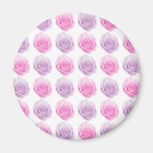 Aimant Motif floral rose rose et violet
