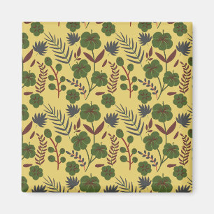 Aimant Motif floral sans couture fleurs et papillons