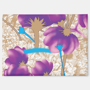 Aimant Motif floral vif avec violet et bleu f