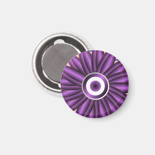 Aimant Motif floral violet Design de fleurs abstrait mode (Recto/Verso)