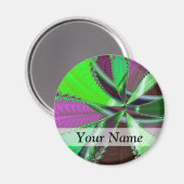 Aimant Motif fractal vert et violet (Recto/Verso)