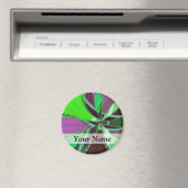 Aimant Motif fractal vert et violet (In Situ (Lave-vaisselle))