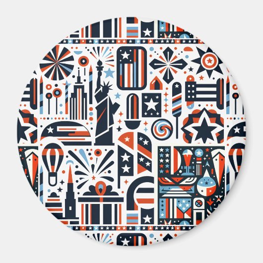 Aimant Motif Génératif du 4 Juillet (Devant)