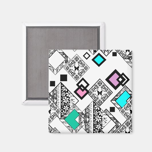 Aimant motif géométrique Abstrait (Recto/Verso)