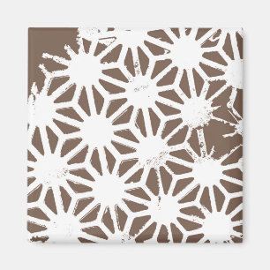 Aimant motif géométrique Brown et blanc