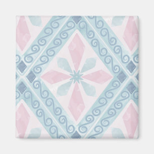 Aimant Motif Géométrique Diamant Bleu