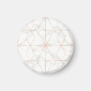 Aimant Motif géométrique en marbre or rose