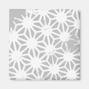 Aimant Motif géométrique gris et blanc