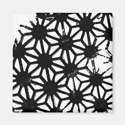 Aimant Motif géométrique noir (Devant)