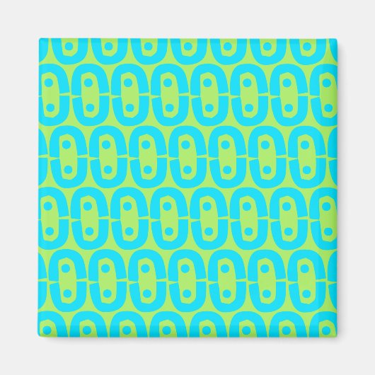 Aimant Motif géométrique turquoise et vert lime (Devant)