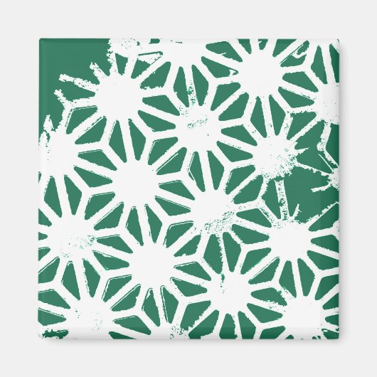 Aimant Motif géométrique vert et blanc (Devant)