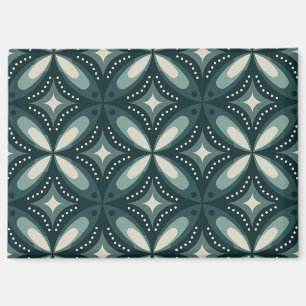 Aimant Motif géométrique vert rétro