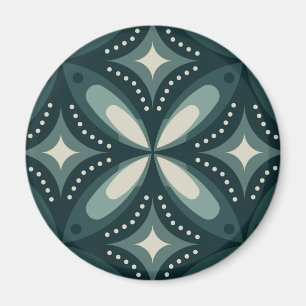 Aimant Motif géométrique vert rétro