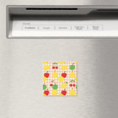 Aimant Motif Gingham de Fruits Mignons (In Situ (Lave-vaisselle))