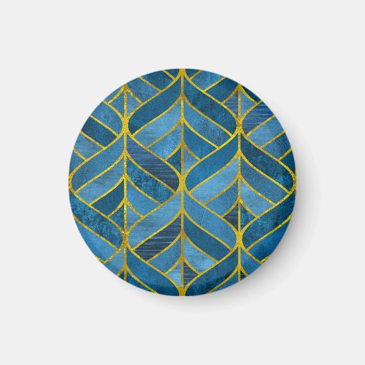 Aimant Motif Gold Blue Grunge (Devant)