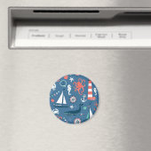 Aimant Motif graphique nautique amusant (In Situ (Lave-vaisselle))