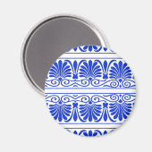 Aimant Motif grec méditerranéen bleu (Recto/Verso)