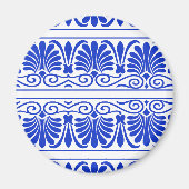 Aimant Motif grec méditerranéen bleu (Devant)