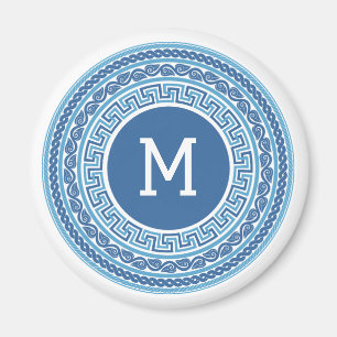 Aimant Motif grec Monogramme personnalisé