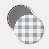Aimant Motif gris et blanc En vichy (Recto/Verso)