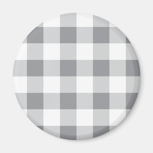 Aimant Motif gris et blanc En vichy (Devant)