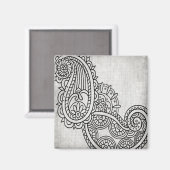 Aimant Motif Gris Mehndi (Recto/Verso)