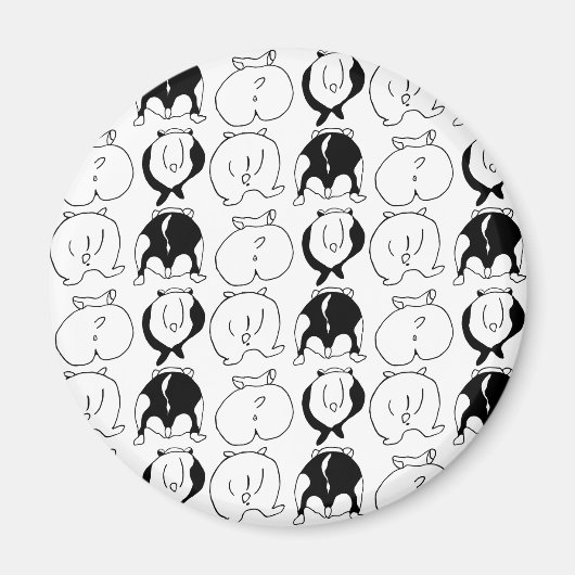 Aimant Motif Hamster Butts (Devant)