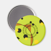 Aimant Motif Hip Green et Black Geometry Circles (Recto/Verso)